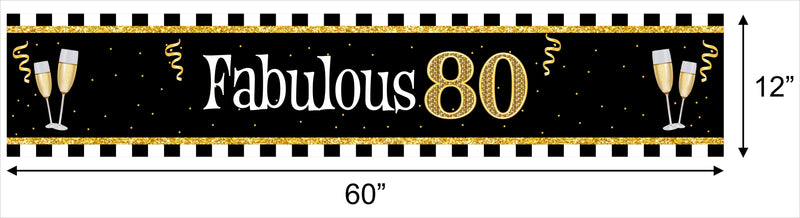 80th Birthday Long Banner for Decoration