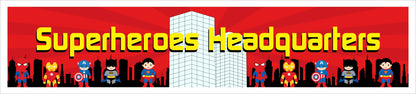 SUPER HERO THEME BIRTHDAY LONG BANNER FOR DECORATION