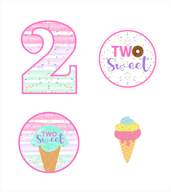 Two Sweet Theme Birthday Party Hanging Set for Decoration 