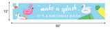 Pool Party Birthday Long Banner for Decoration