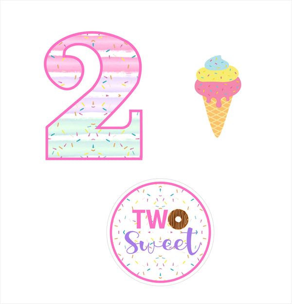 Two Sweet theme Birthday Party Table Toppers for Decoration 