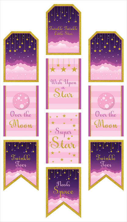 Twinkle Twinkle Little Star Theme Birthday Party Paper Door Banner for Wall Decoration