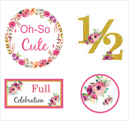 Half Birthday Party Cake Topper /Cake Decoration Kit