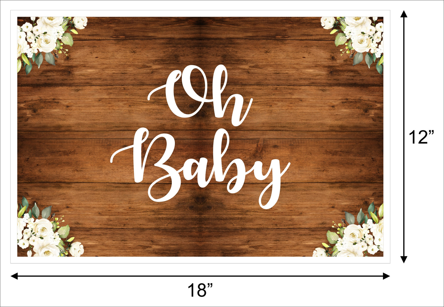 Oh Baby Party Backdrop 