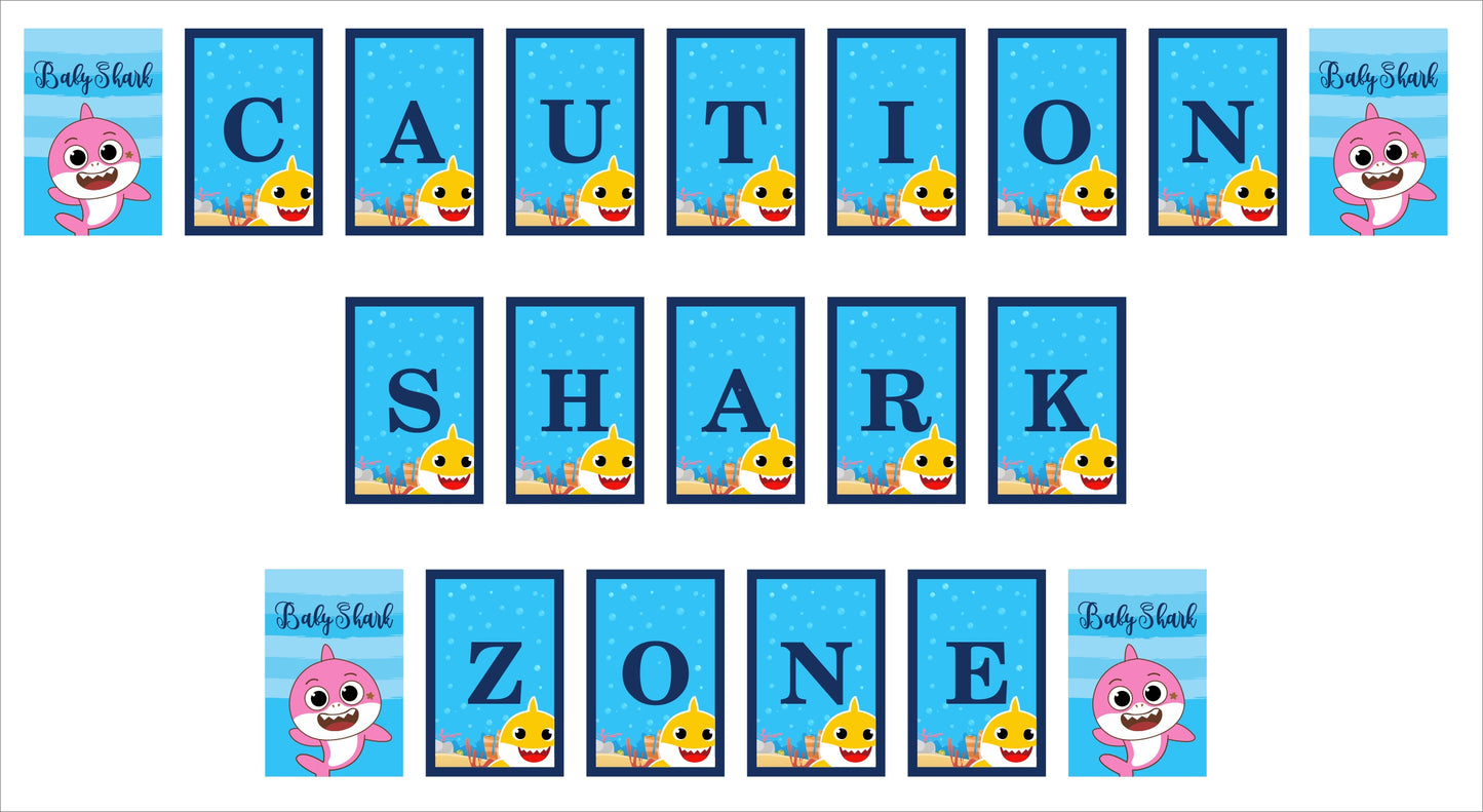Baby Shark Theme Birthday Party Banner for Decoration