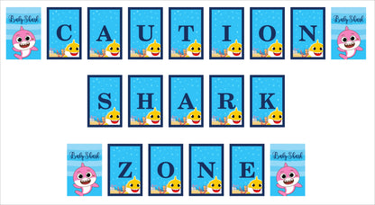 Baby Shark Theme Birthday Party Banner for Decoration