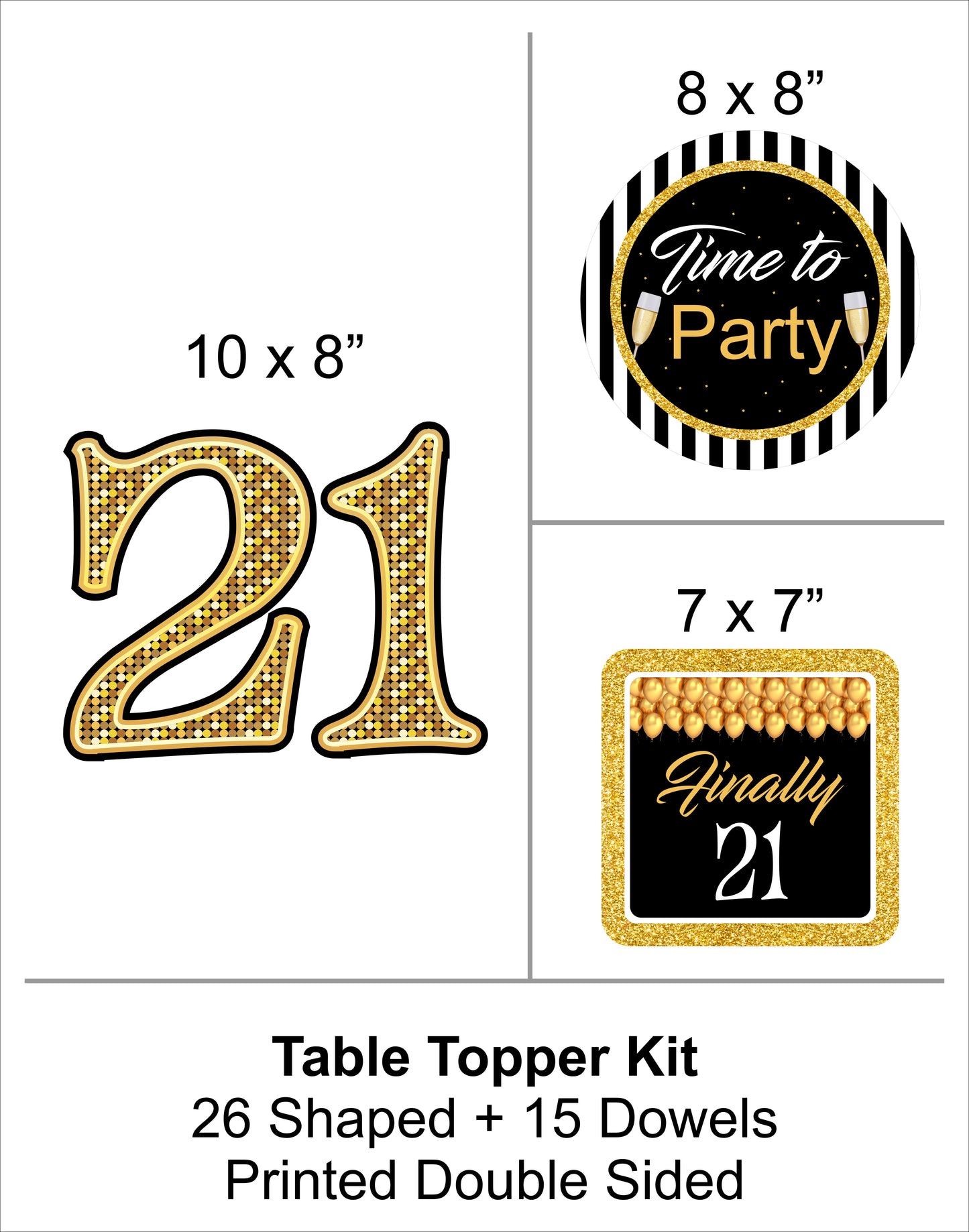 21st Birthday Party Table Toppers for Decoration 