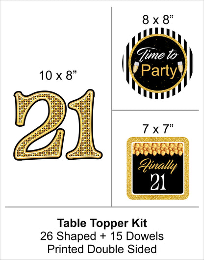 21st Birthday Party Table Toppers for Decoration 