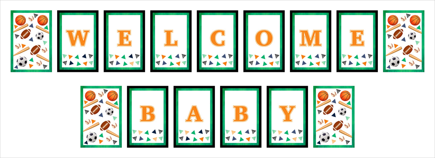 Sports  Theme Birthday Party Banner for Decoration