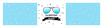 Two Cool Theme Birthday Party Water Bottle Labels  