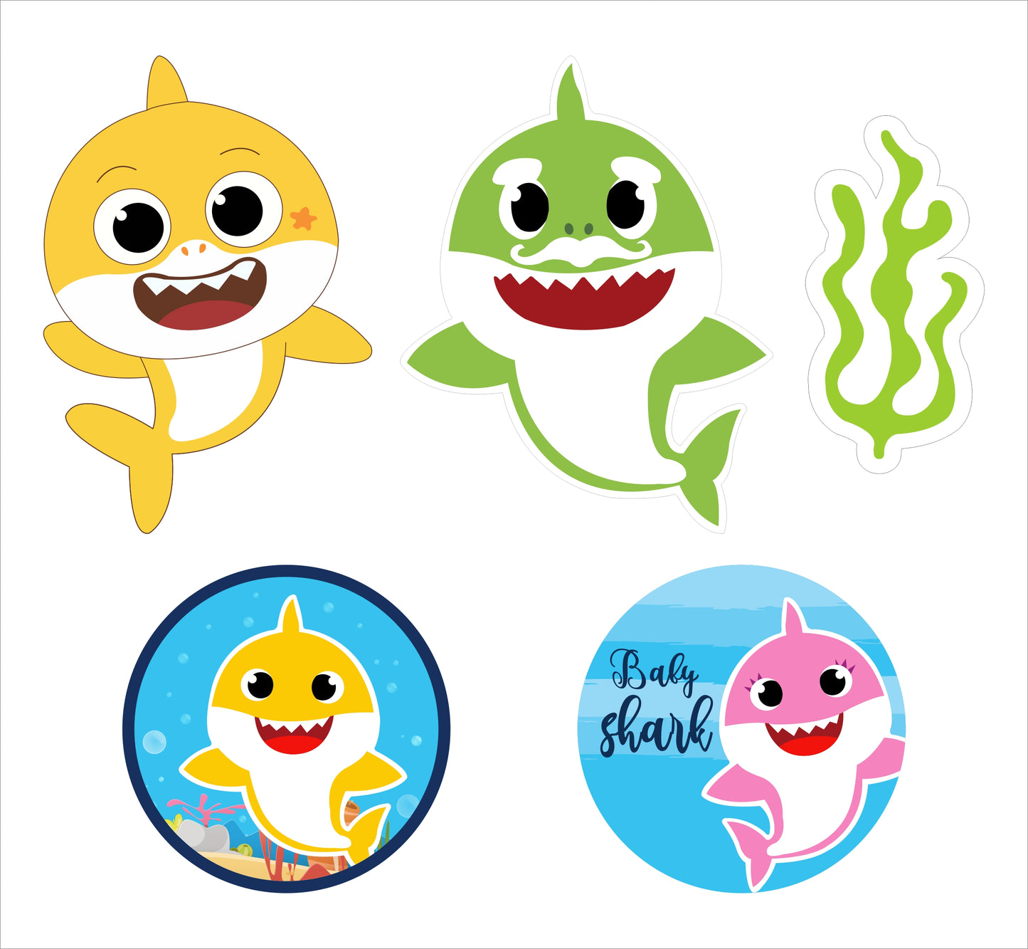 Baby Shark  Theme Birthday Party Cutouts