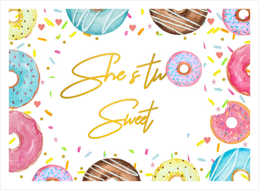 Two Sweet Theme Birthday Party Backdrop 