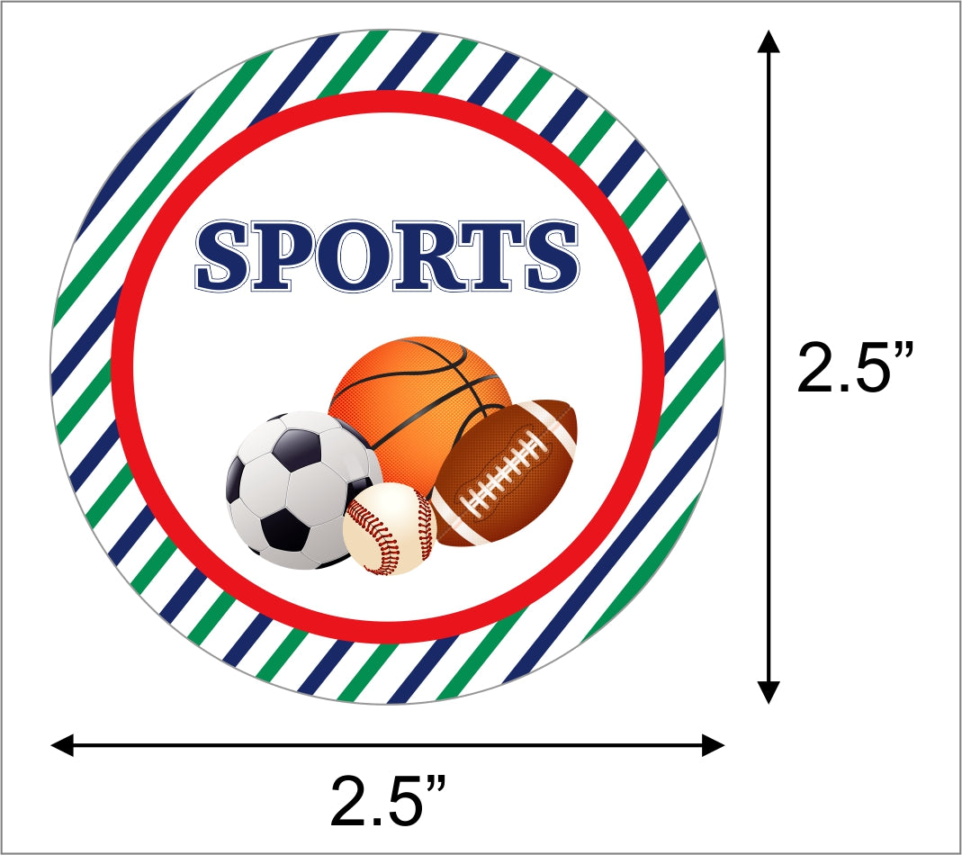 Sports  Theme Birthday Party Thank You Gift Tags 