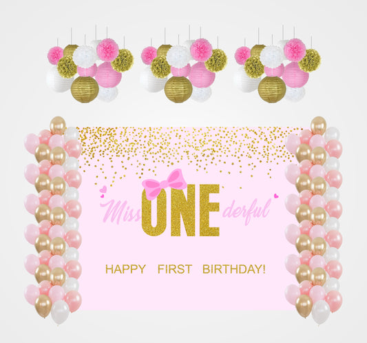 One is Fun First Birthday Party Complete Decoration Kit
