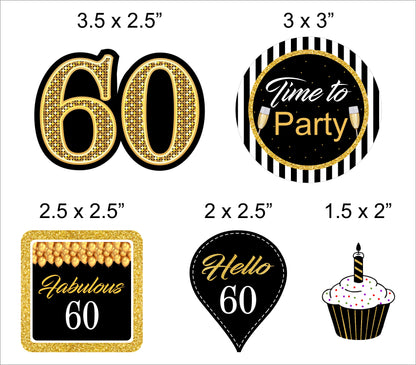 60th Birthday Party Paper Decorative Straws