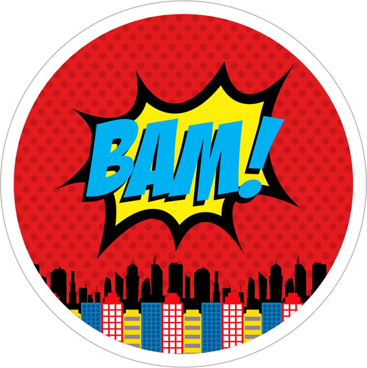Super Hero Theme Birthday Party Thank You Gift Tags 