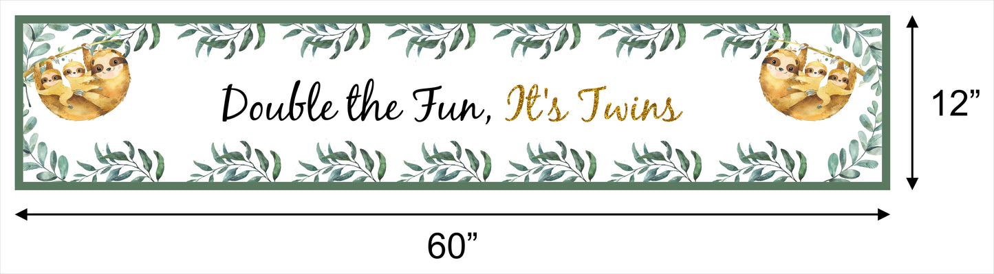 Twins Baby Theme Birthday Long Banner for Decoration