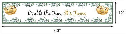 Twins Baby Theme Birthday Long Banner for Decoration