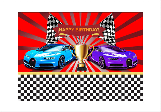 Cars Birthday Party Backdrop