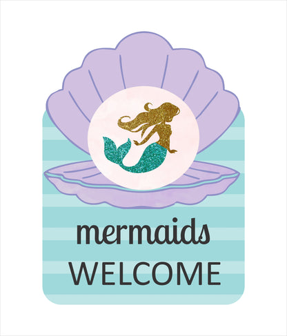 Mermaid Theme Birthday Party Welcome Board