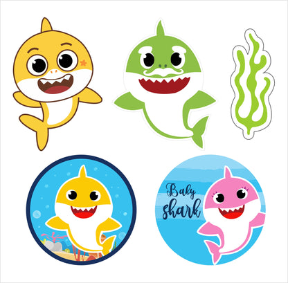 Baby Shark Theme Birthday Party Cake Topper /Cake Decoration Kit