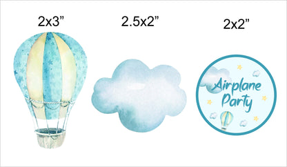 Airplane Party Birthday Party Cupcake Toppers for Decoration
