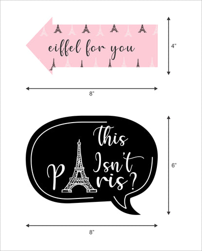 Oh La La Paris Theme Birthday Party Photo Booth Props Kit