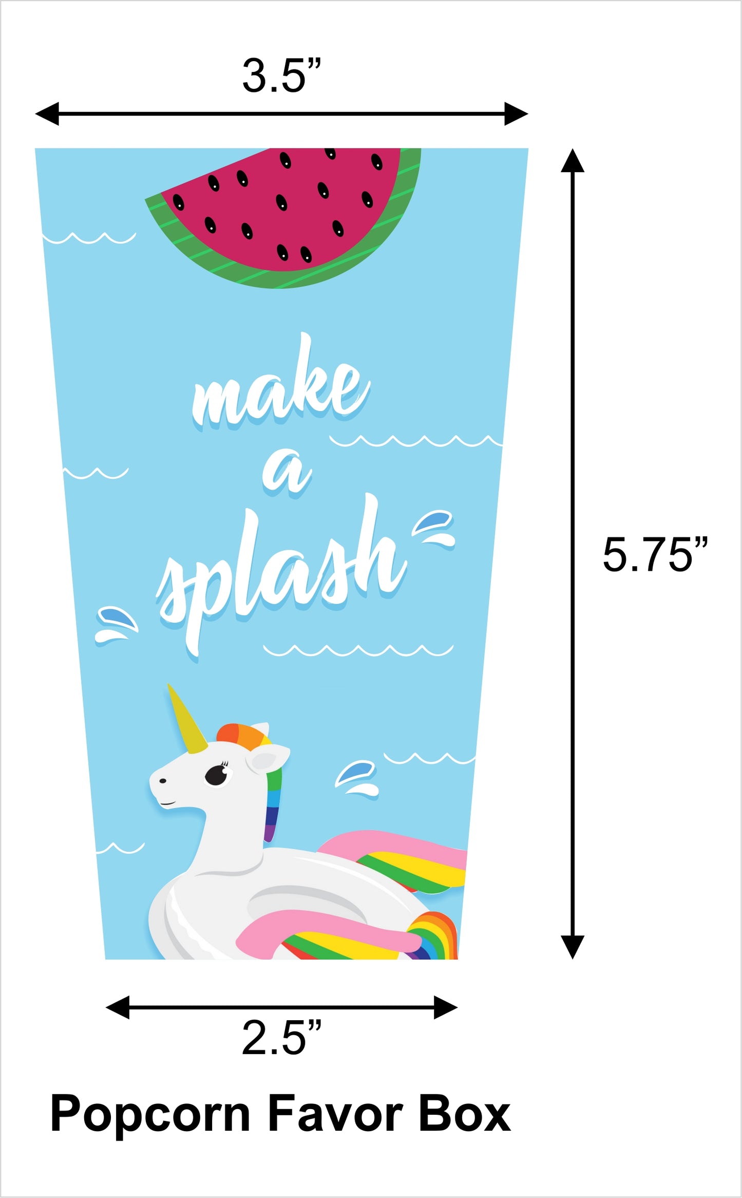 Pool Party Birthday Popcorn Box