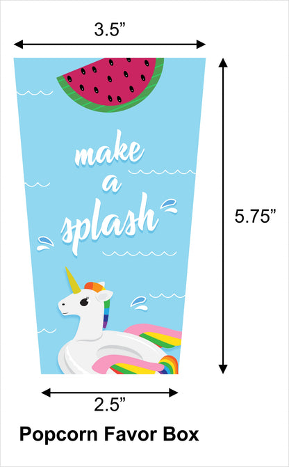 Pool Party Birthday Popcorn Box