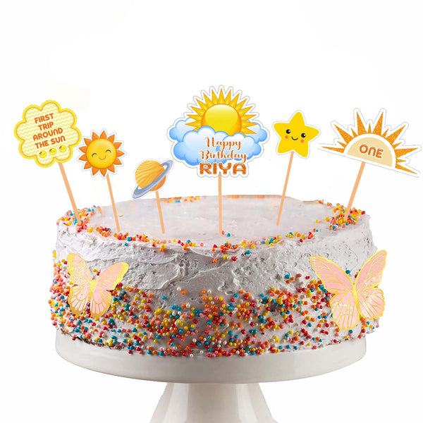 First Trip Around the Sun Theme Birthday Party Cake Topper