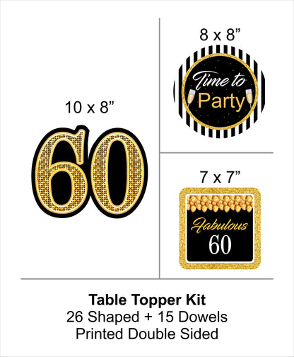 60th Birthday Party Table Toppers for Decoration 