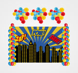 Super Hero Theme Birthday Party Complete Decoration Kit 