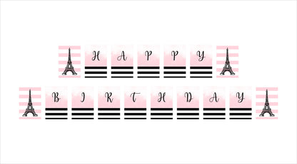 Oh La La Paris Theme Birthday Party Banner for Decoration
