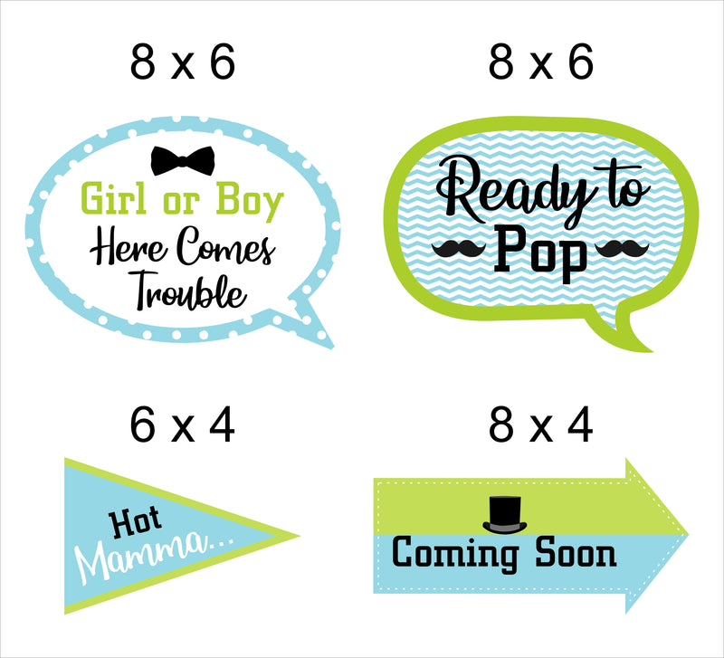 Little Man Theme Birthday Party Photo Booth Props Kit