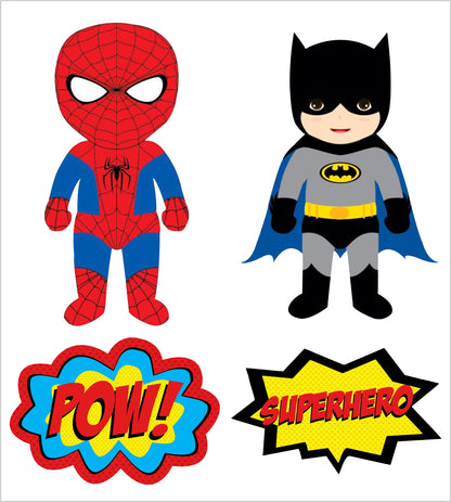Super Hero Theme Birthday Party Paper Decorative Straws