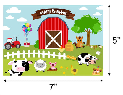 Farm Animals Theme Birthday Party Backdrop
