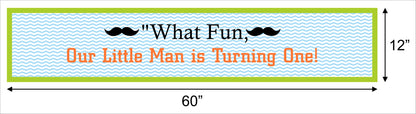 Little Man Theme Birthday Long Banner for Decoration
