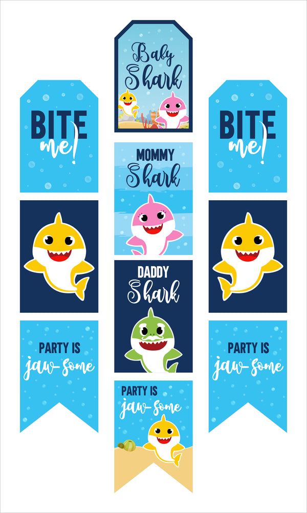 Baby Shark Theme Birthday Paper Door Banner for Wall Decoration