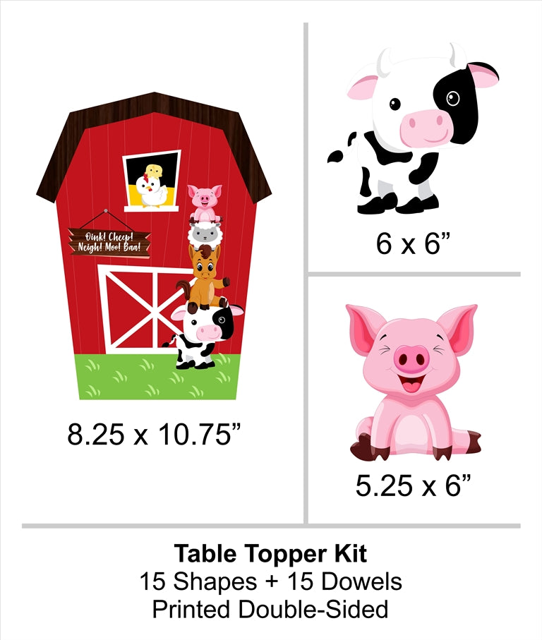 Farm Animal Theme Table Top Birthday Decoration