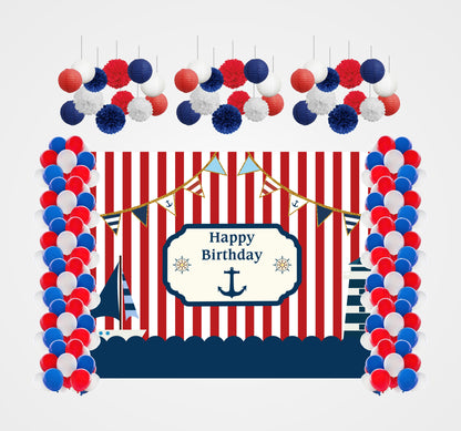 Nautical Ahoy  Theme Birthday Party Complete Decoration Kit 