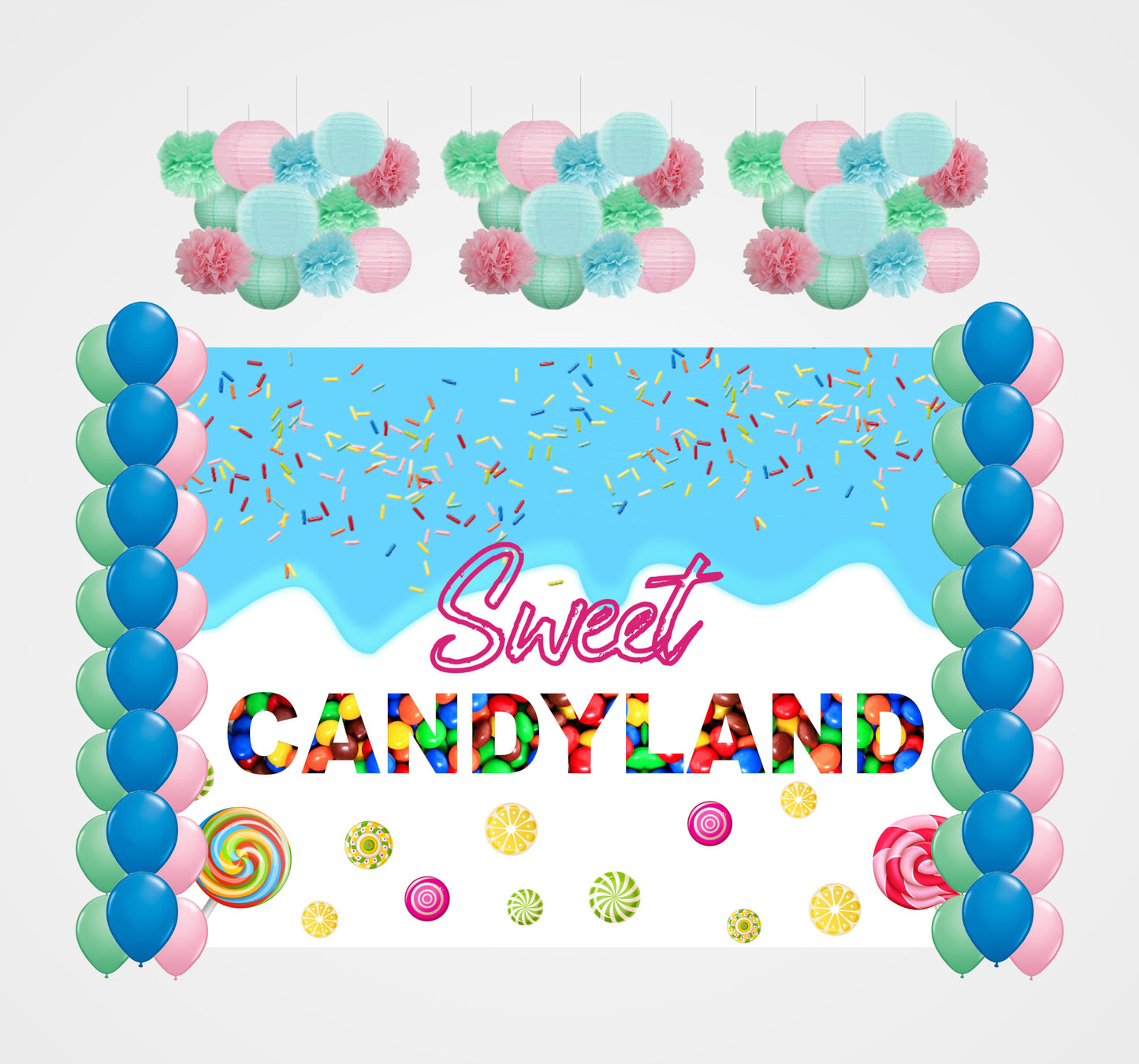 Candyland Theme Birthday Party Complete Decoration Kit