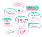 Spa Theme Birthday Party Photo Booth Props Kit