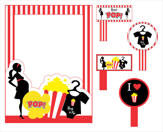 Ready to Pop Party Selfie Photo Booth Frame & Props