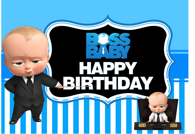 Personalize Boss Baby Birthday Party Backdrop Banner