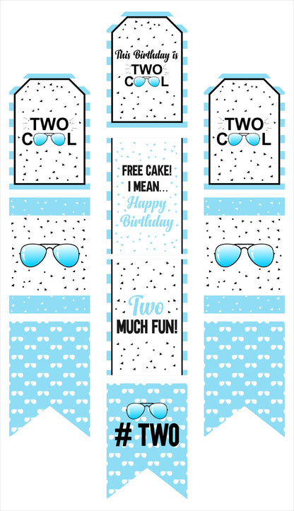 Two Cool Theme Birthday Paper Door Banner for Wall Decoration 