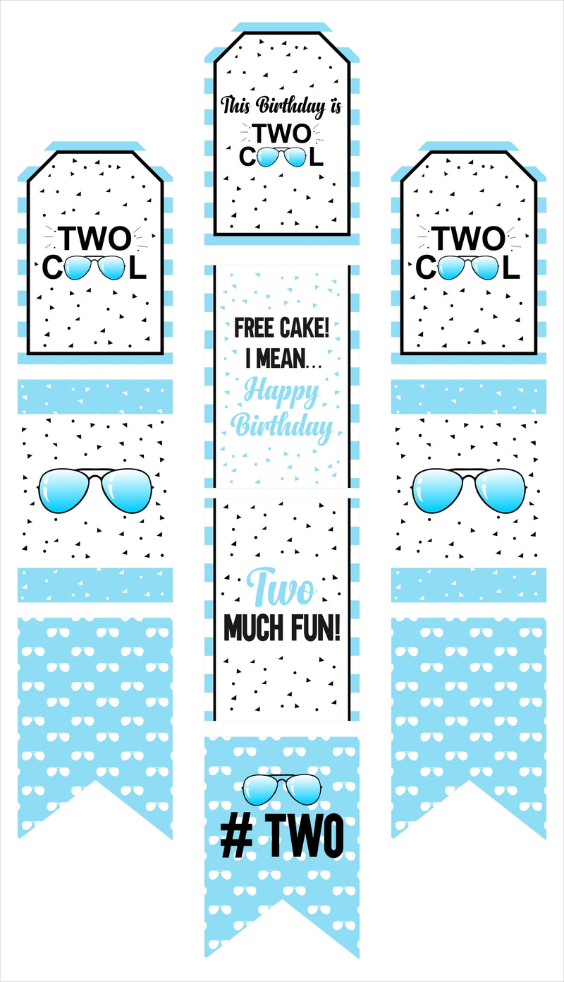 Two Cool Theme Birthday Paper Door Banner for Wall Decoration 