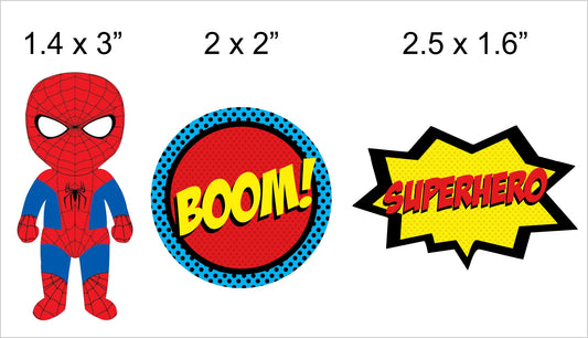 Super Hero Theme Birthday Party Cupcake Toppers for Decoration 