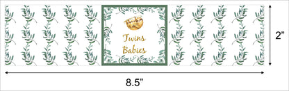 Twins Baby Birthday Party Water Bottle Labels