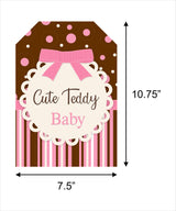 Cute Teddy Theme Welcome Baby Paper Girl Door Banner for Wall Decoration 