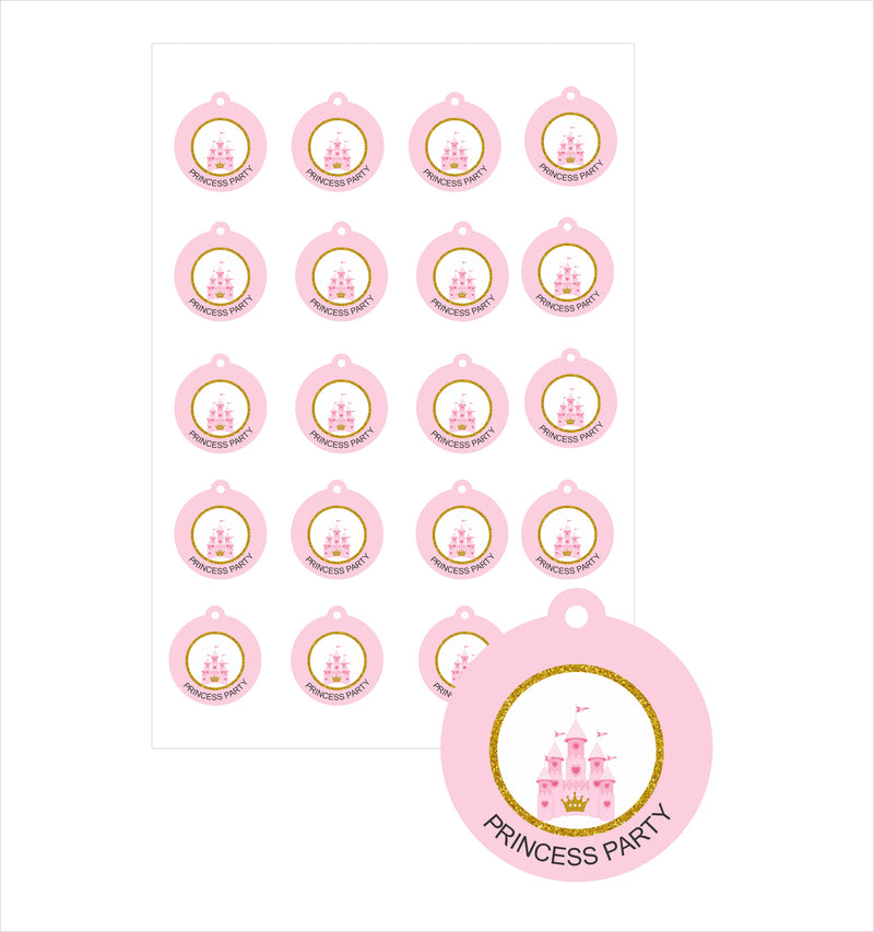 Princess Birthday Party Thank You Gift Tags